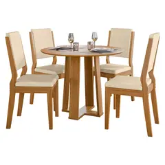 BASEMENT HOME - Juego De Comedor 4 Sillas Ravello 1.0 Beige