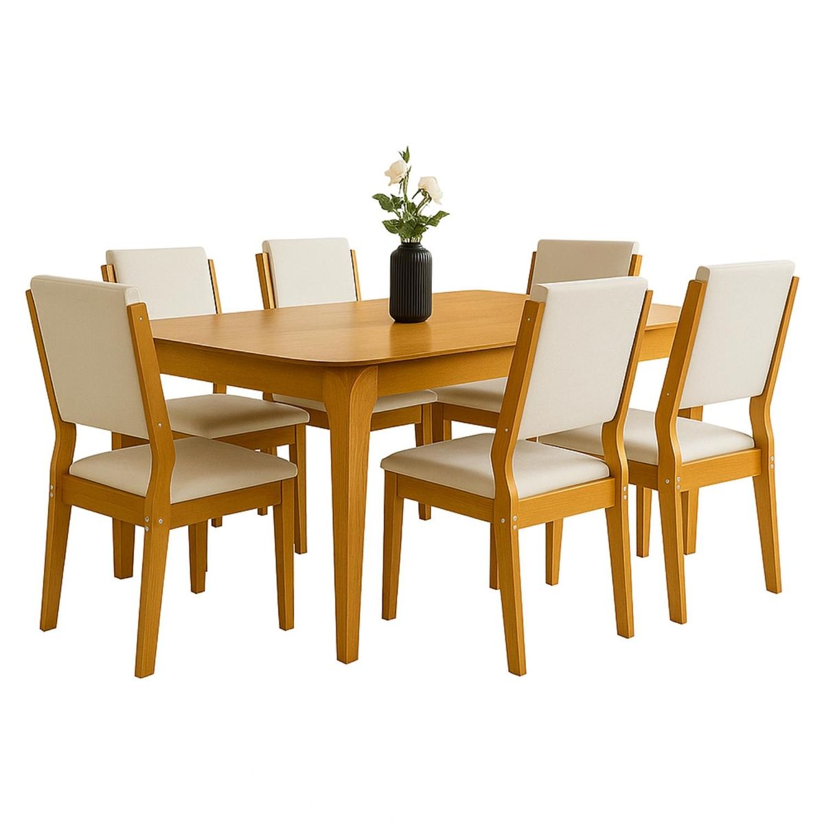 BASEMENT HOME - Juego De Comedor 6 Sillas Arezzo 1.60 Beige Basement Home