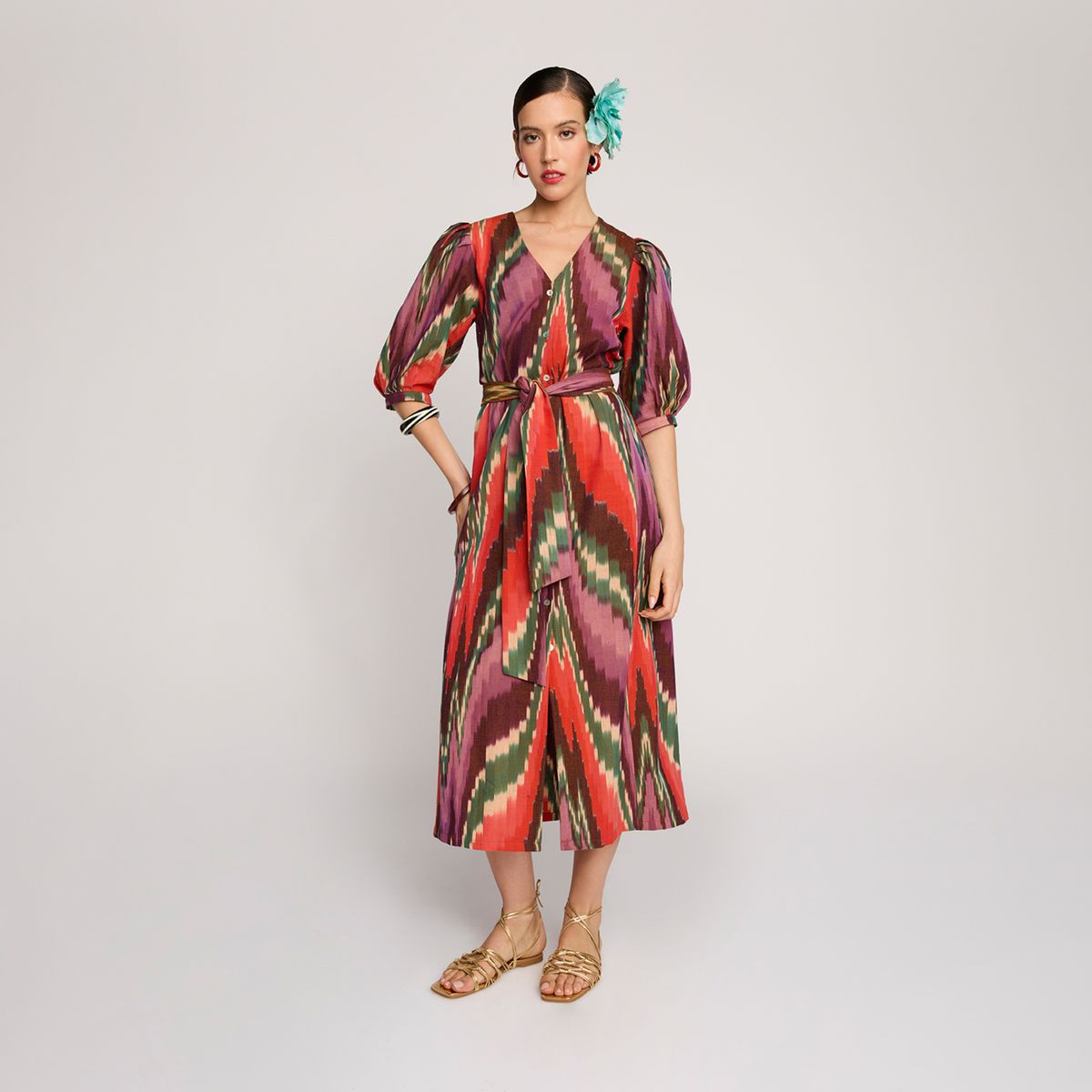 BYAN - Vestdio Ikat 100% Algodón Mujer Byan