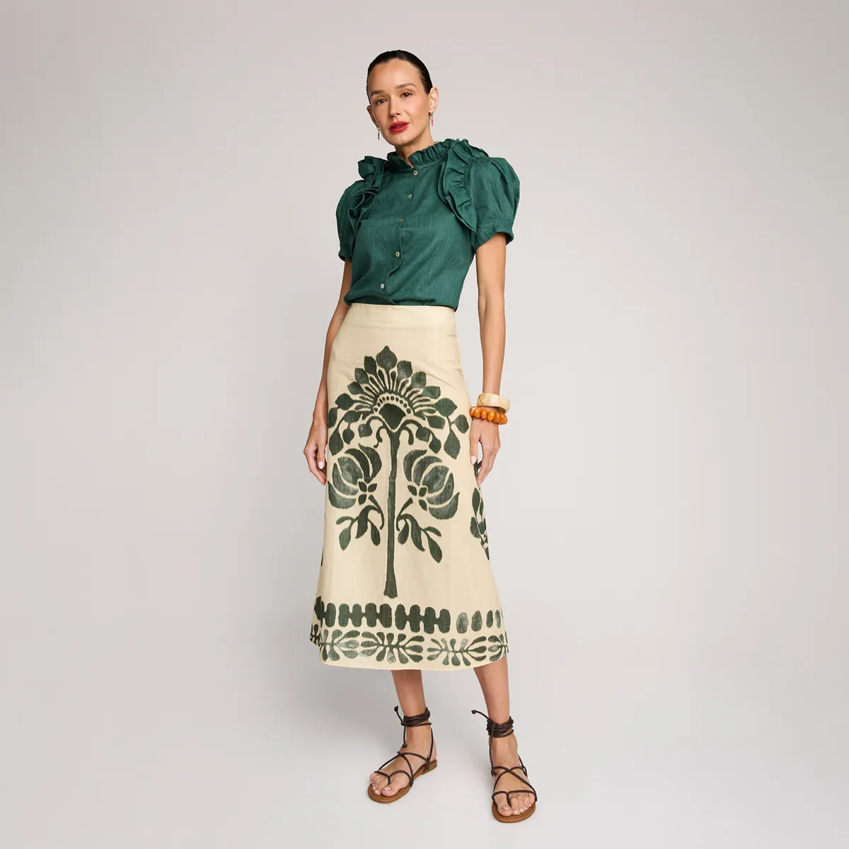 BYAN - Blusa Amaretti Manga Englobada Lino Mujer Byan