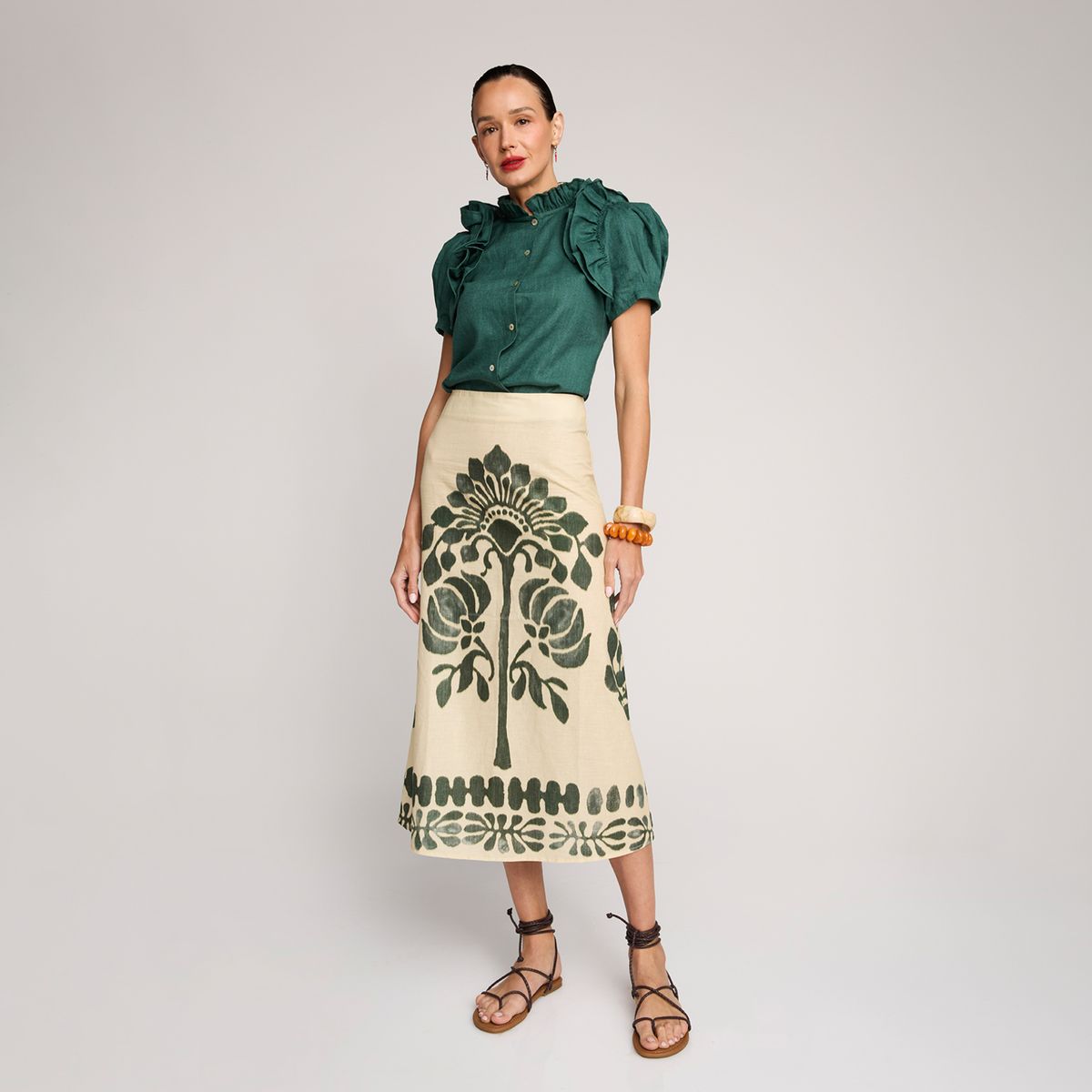 BYAN - Blusa Amaretti Manga Englobada Lino Mujer Byan