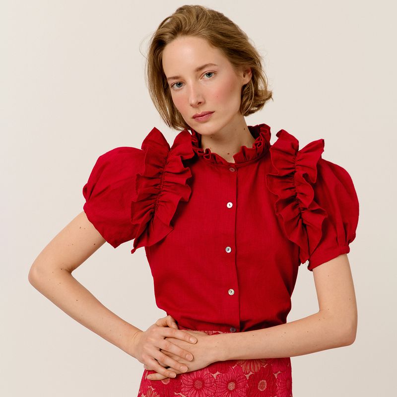 BYAN - Blusa Manga Englobada Lino Mujer Byan