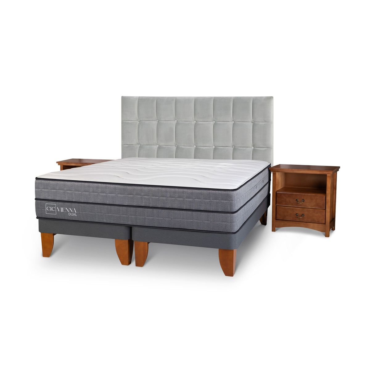 CIC - Cama Europea Vienna Dual 2 Plazas Set Sileni Cic