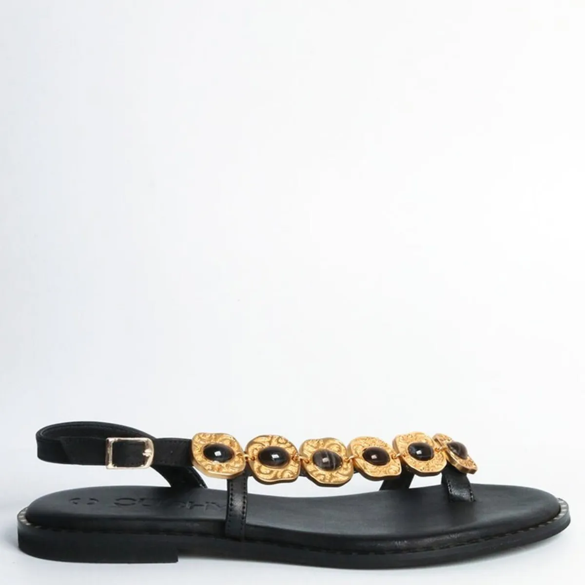 CUCHY - Sandalia Mujer Cuero Negro Cuchy