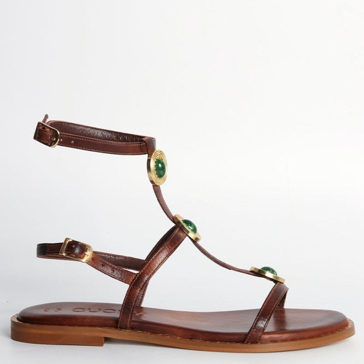 CUCHY - Sandalia Mujer Cuero Café Cuchy