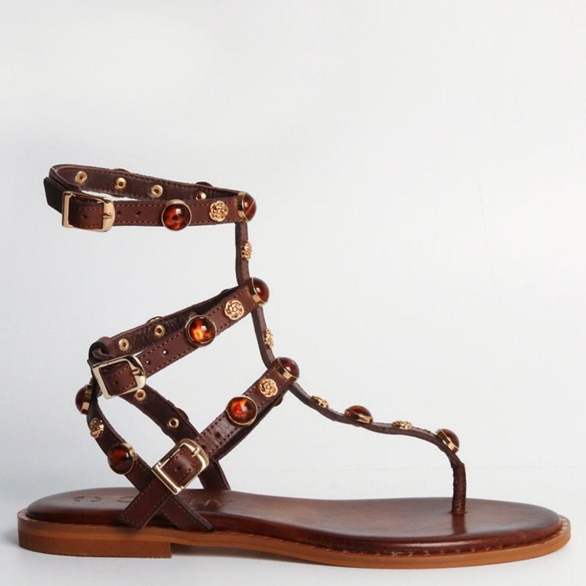 CUCHY - Sandalia Mujer Cuero Café Cuchy