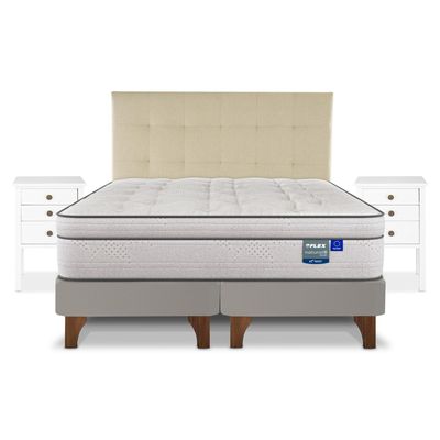 Imagen 2 del producto Cama Europea Natural Pocket King + Respaldo design + Velador