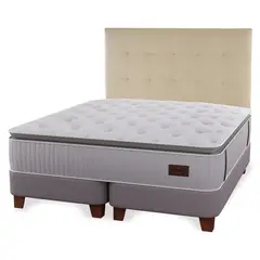 FLEX - Cama Europea Heritage 2 Plazas Box Bd + Respaldo Design Crudo