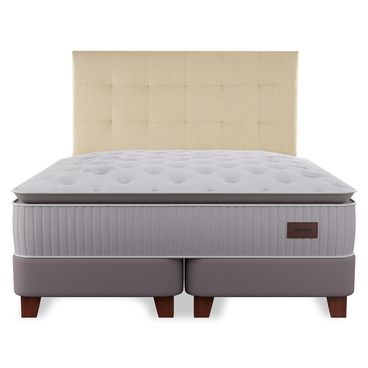 FLEX - Cama Europea Heritage King x 2.00mt Base Dividida + Respaldo Flex