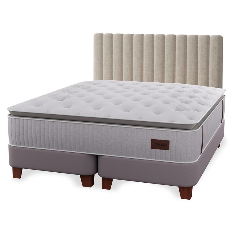 FLEX Cama Europea Heritage King x 2.00mt Base Dividida + Respaldo