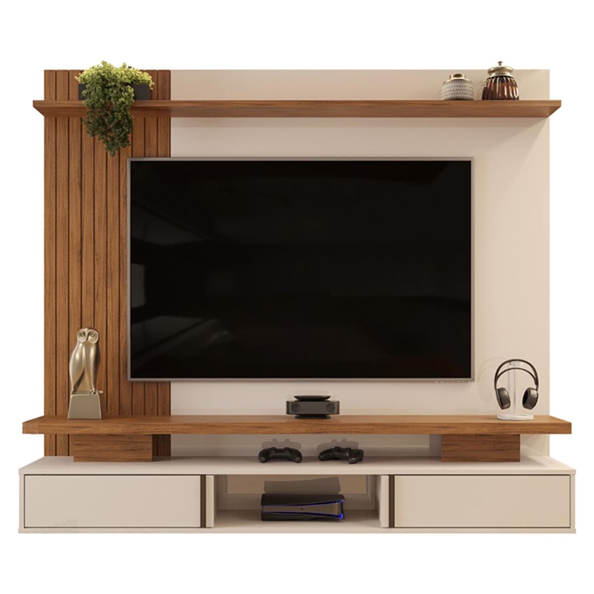 VEKKAHOME - Panel Leoni Beige 65" Vekkahome