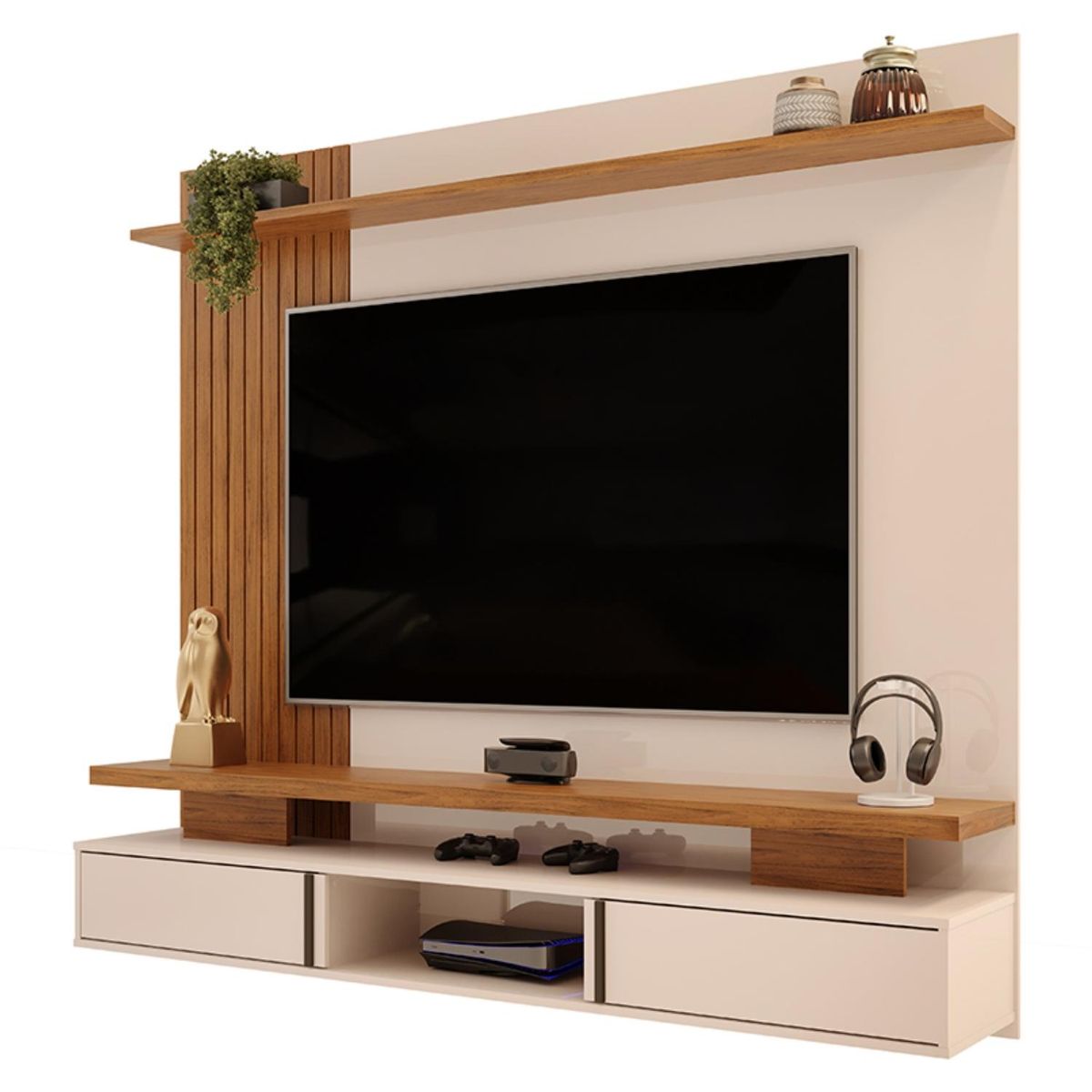 VEKKAHOME - Panel Leoni Beige 65" Vekkahome