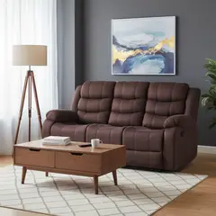 DANIELS - Sofá Reclinable 3 Cuerpos Laredo C/Posa Vaso