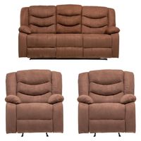 Sofá 3 Cuerpos + 2 Berger Reclinables Laredo