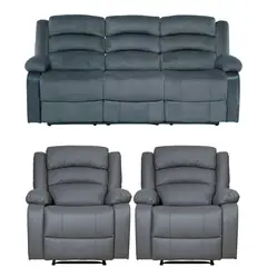 DANIELS - Sofá 3 Cuerpos + 2 Berger Reclinables New Dan