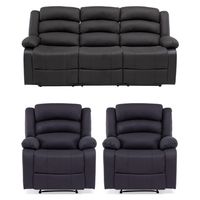 Sofá 3 Cuerpos + 2 Berger Reclinables Tela Praga