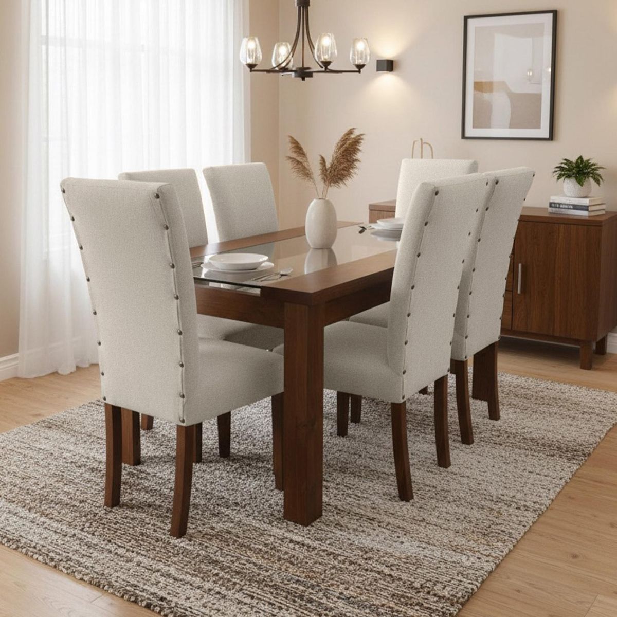 LIVING FACTORY - Juego De Comedor Dalia 6 Sillas Living Factory