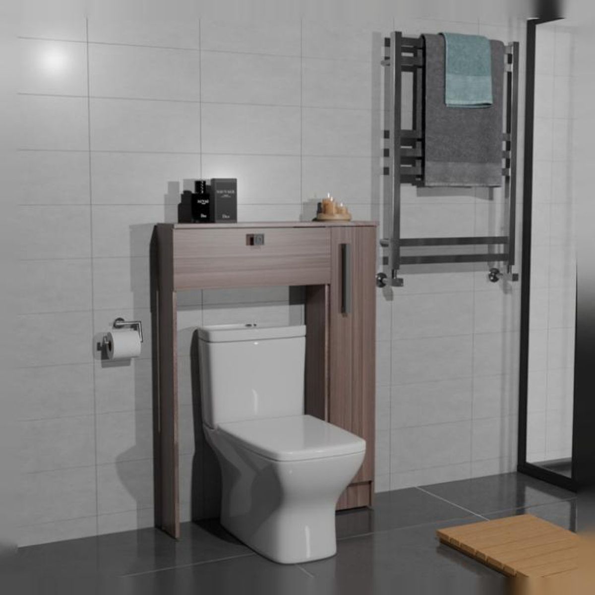 MOBILFRANK - Organizador Baño 2 Puertas WC Café Mobilfrank
