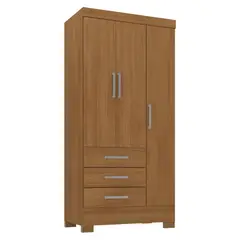 MOBILFRANK - Clóset 3 Puertas 3 Cajones Color Canela