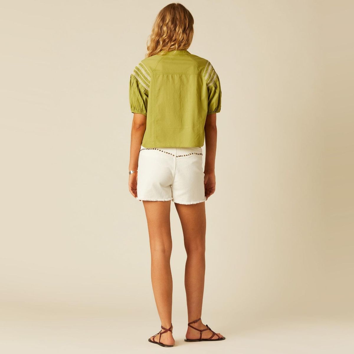 NICOLI - Blusa Nidos Verde Mujer Nicoli