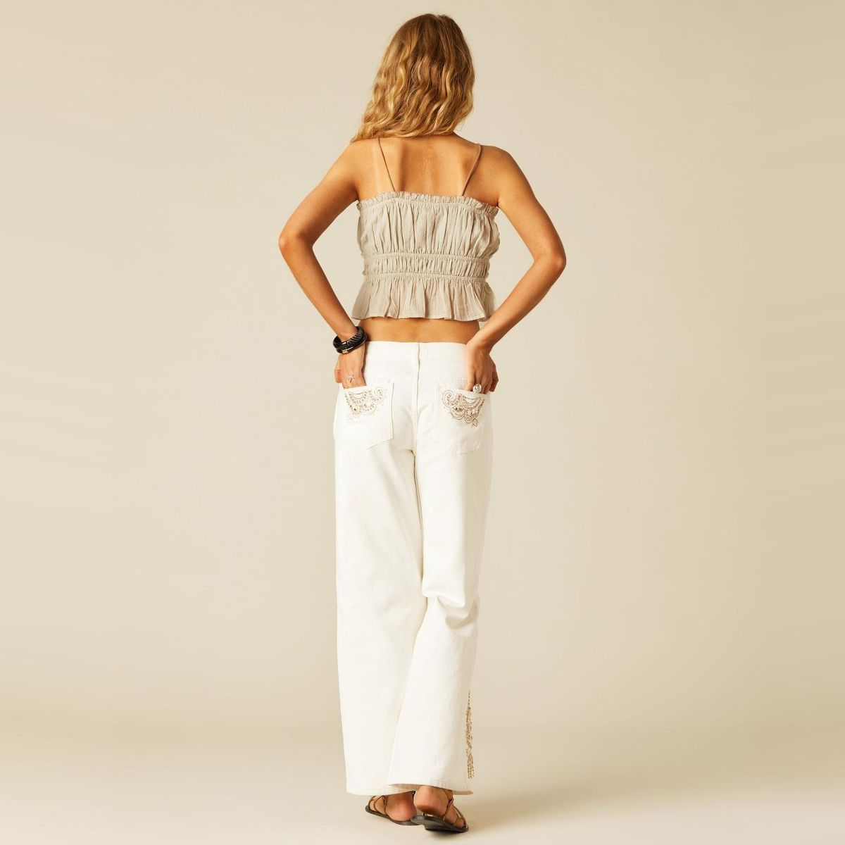 NICOLI - Top Stitching Contraste Mujer Nicoli