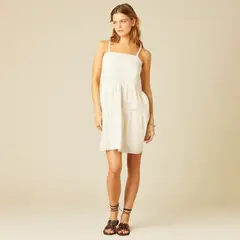 NICOLI - Vestido Corto Encajes Blanco Mujer