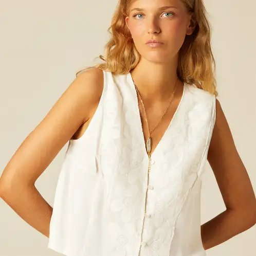 NICOLI - Top Dibujo Crudo Mujer