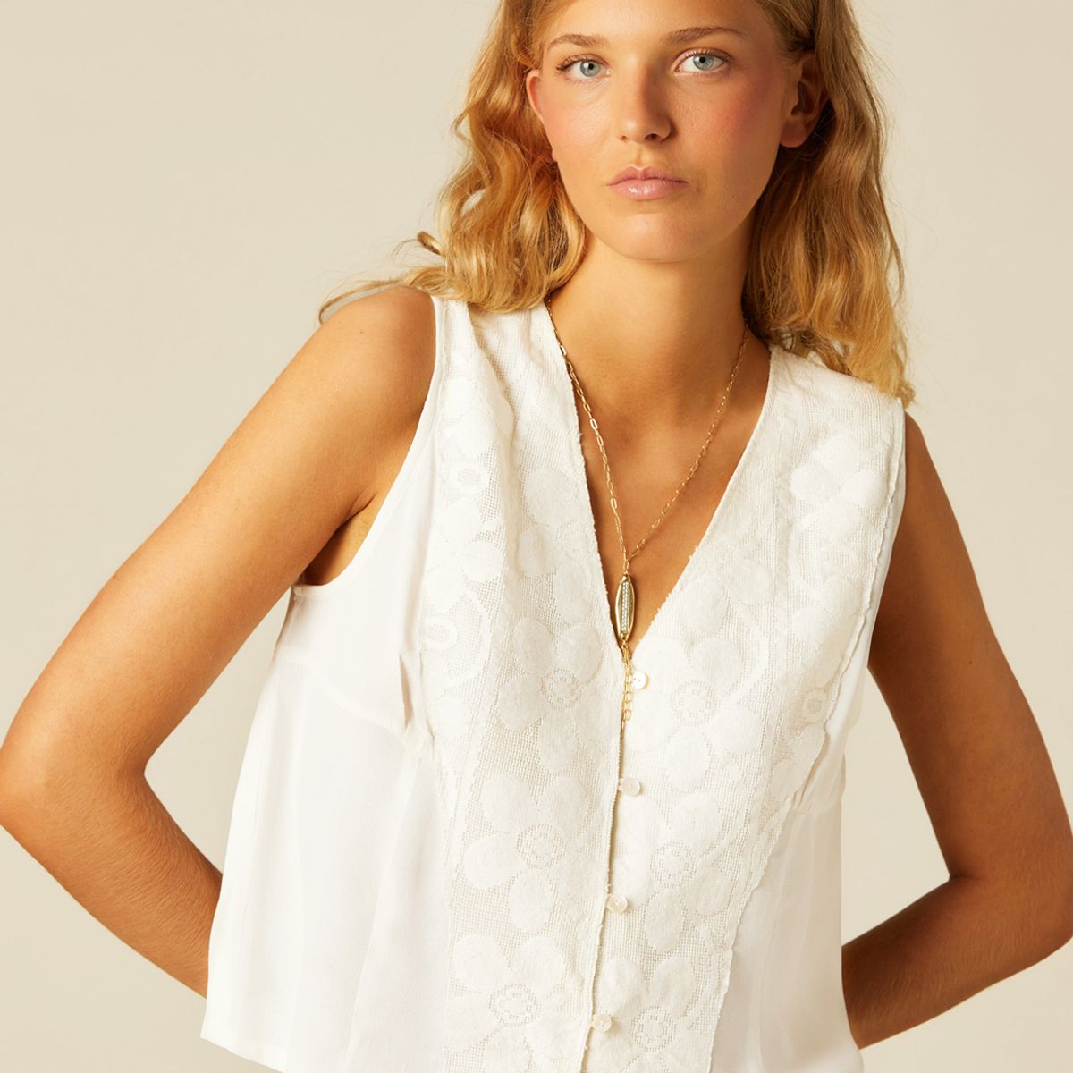 NICOLI - Top Dibujo Crudo Mujer Nicoli