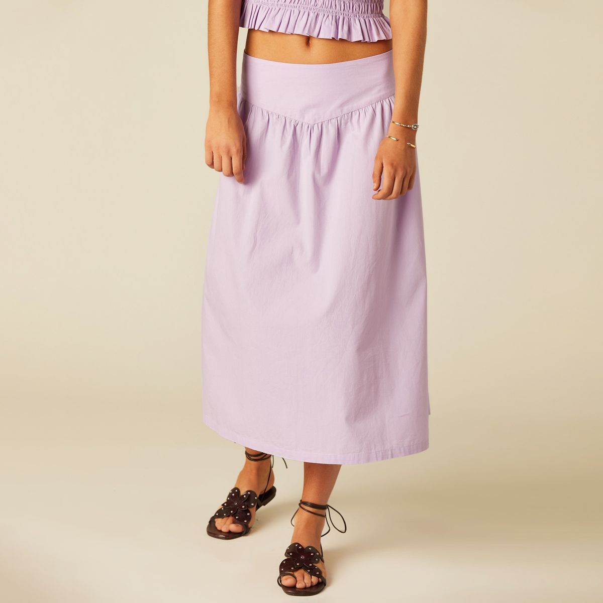 NICOLI - Falda Corte Lila Mujer Nicoli