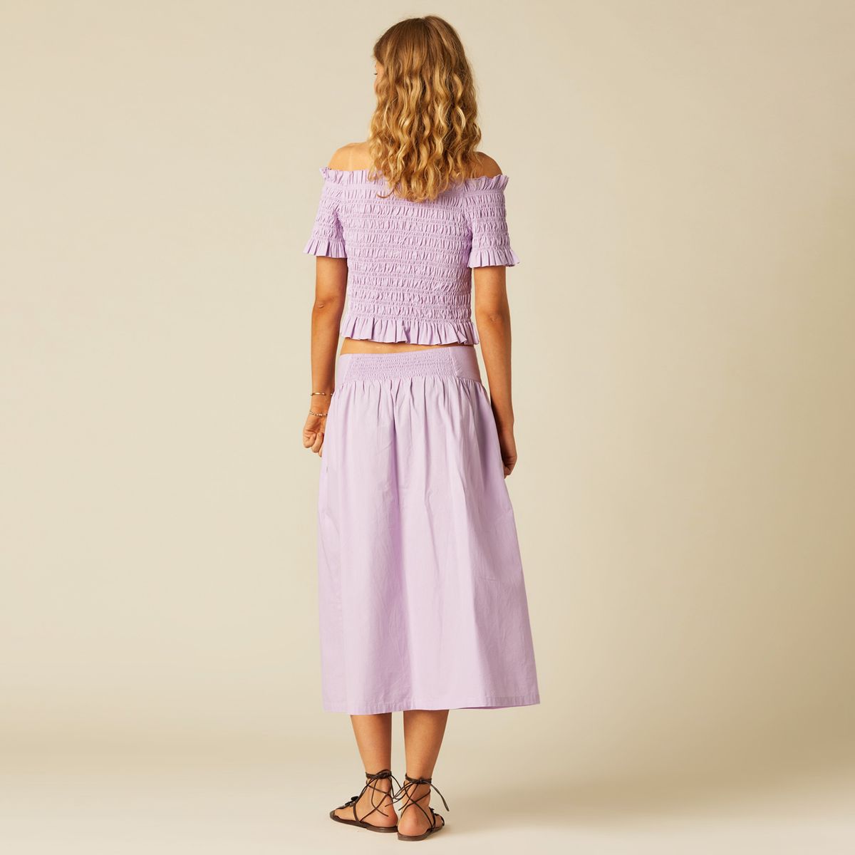 NICOLI - Falda Corte Lila Mujer Nicoli