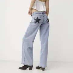 ONE DILEMMA - Jeans Tiro Bajo Estrella Color Mujer