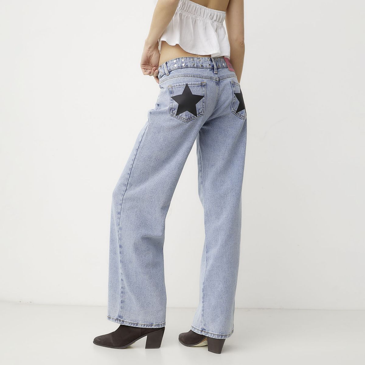 ONE DILEMMA - Jeans Tiro Bajo Estrella Color Mujer One Dilemma