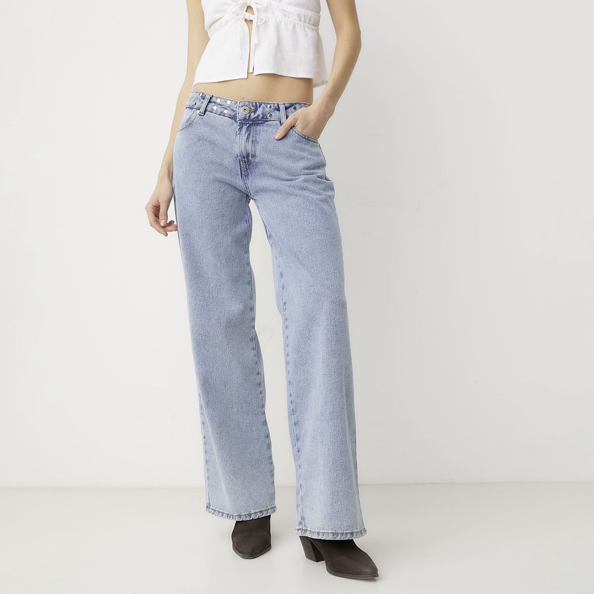 ONE DILEMMA - Jeans Tiro Bajo Estrella Color Mujer One Dilemma