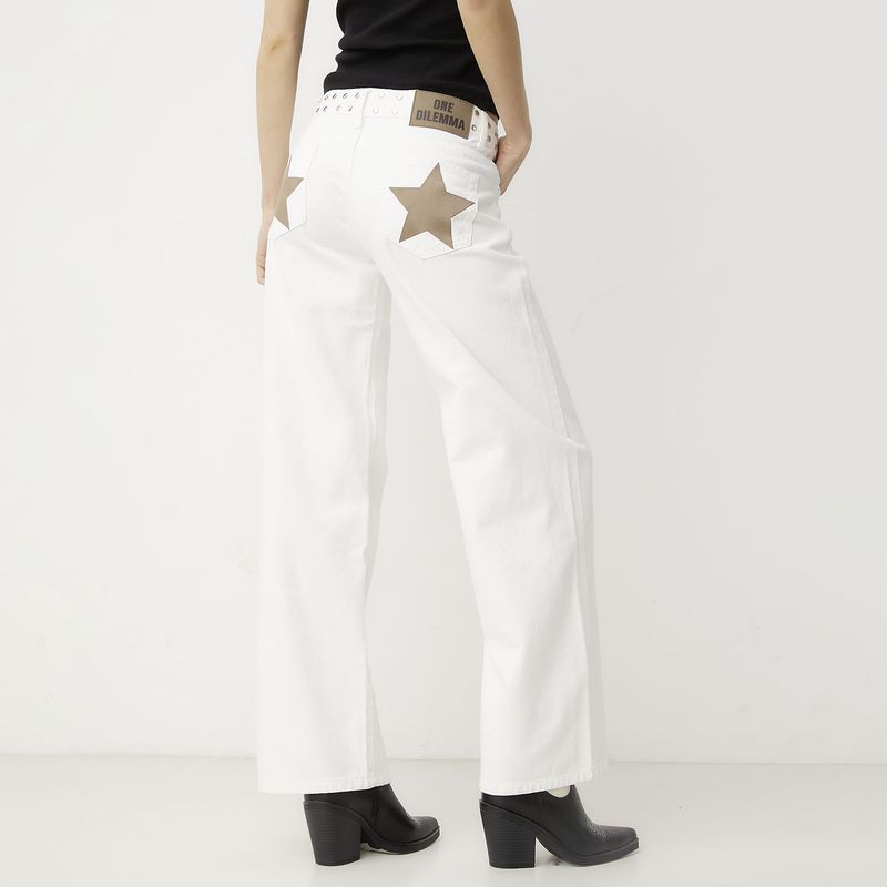 ONE DILEMMA - Jeans Tiro Bajo Estrella Color Mujer One Dilemma