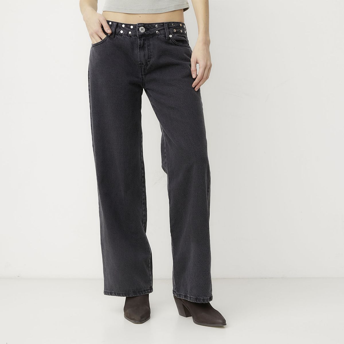 ONE DILEMMA - Jeans Tiro Bajo Estrella Estampada Mujer One Dilemma