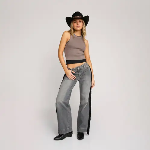 ONE DILEMMA - Jeans Texanos Con Flecos Mujer