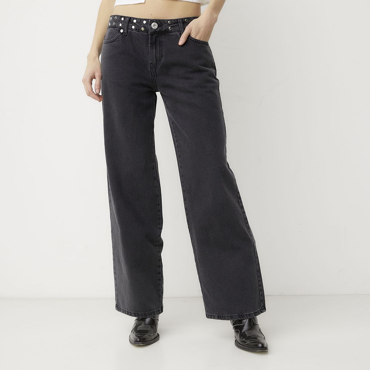 ONE DILEMMA - Jeans Tiro Bajo Estrella Brillante Mujer One Dilemma