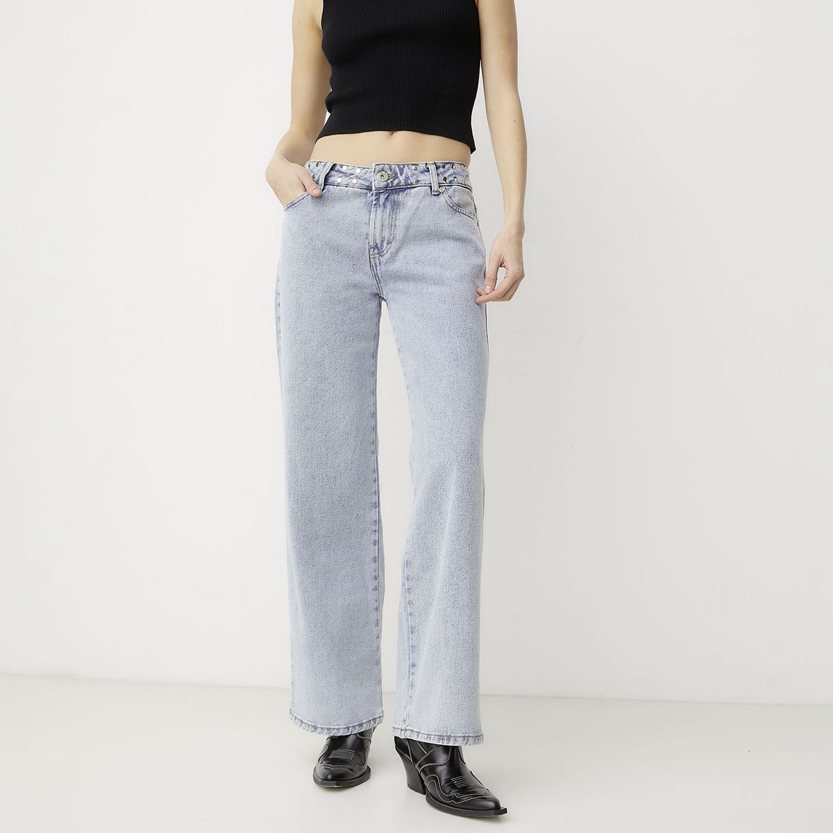 ONE DILEMMA - Jeans Tiro Bajo Estrella Brillante Mujer One Dilemma