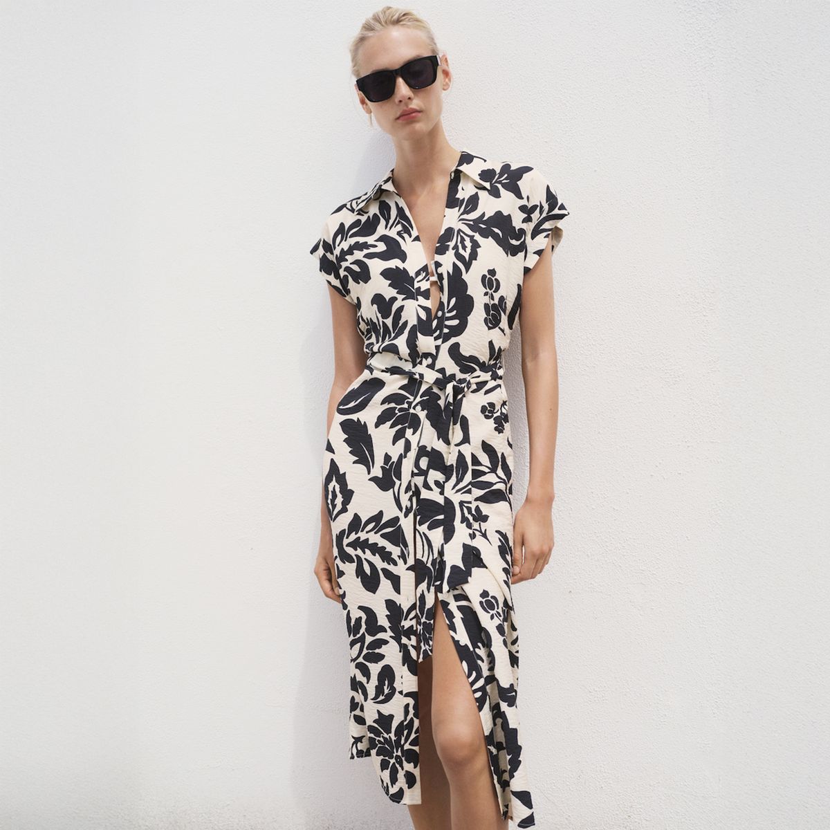 MANGO - Vestido Camisero Estampado Floral Mujer Mango