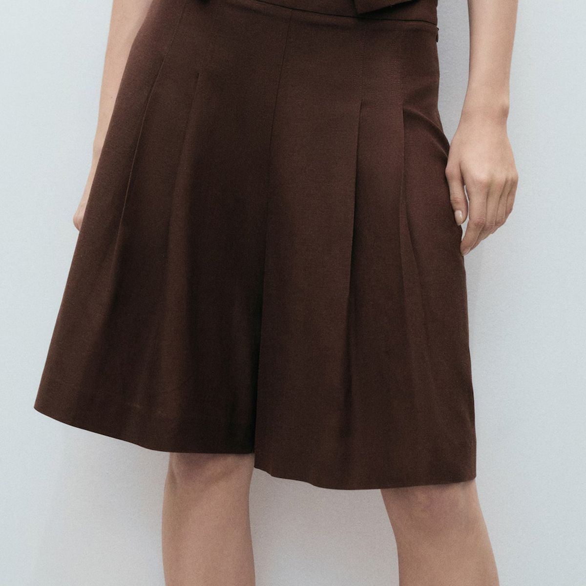 MANGO - Bermudas Traje Mezcla Lino Mujer Mango