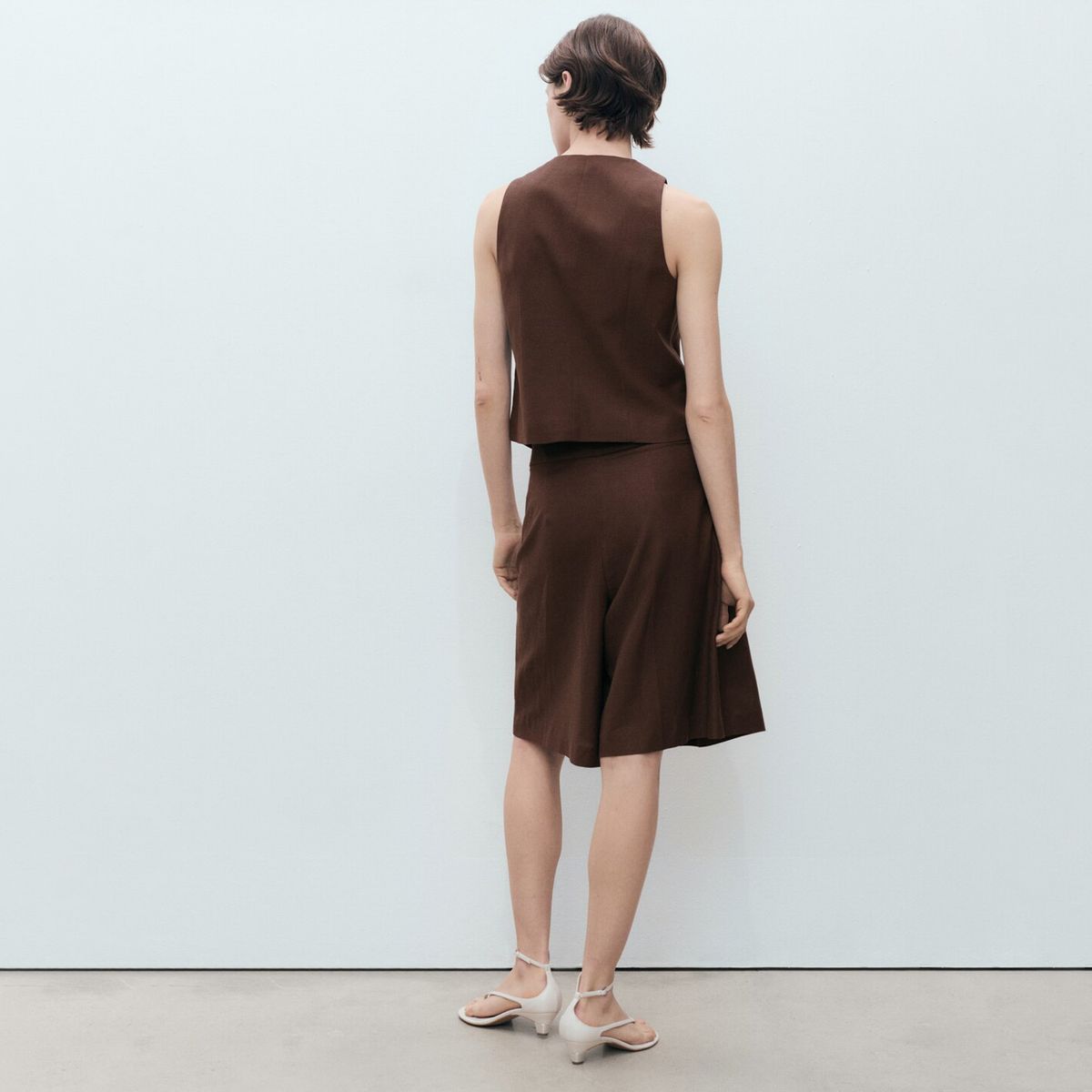 MANGO - Blazer Traje Mezcla Lino Mujer Mango