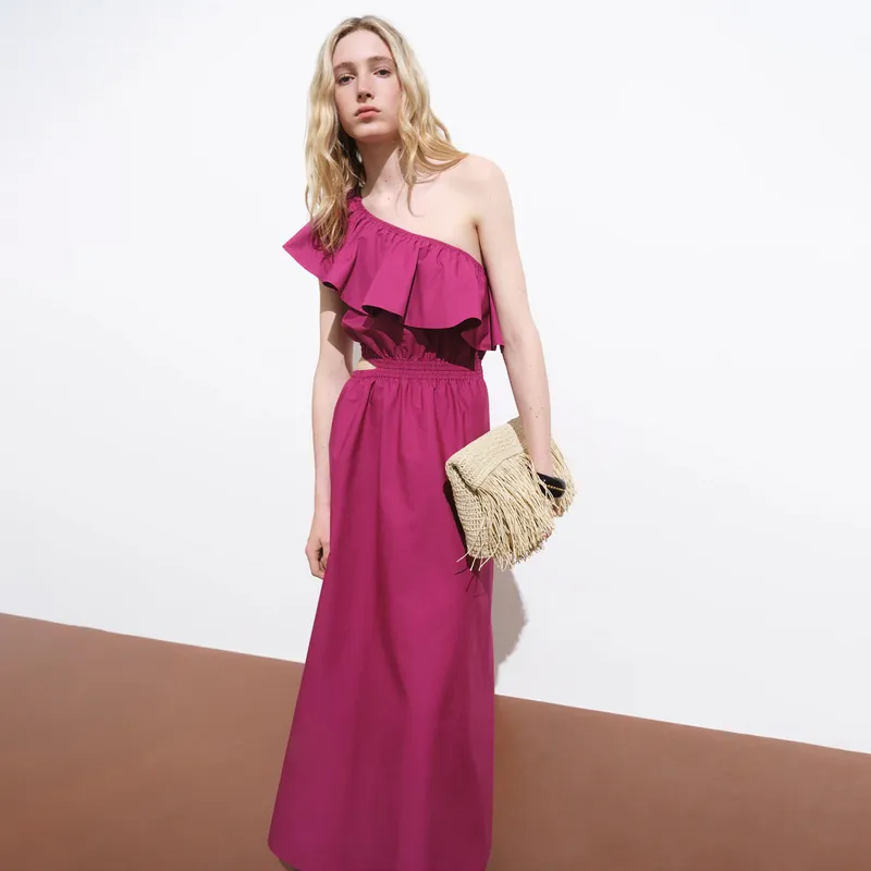 MANGO - Vestido Asimétrico Cut Out Mujer Mango