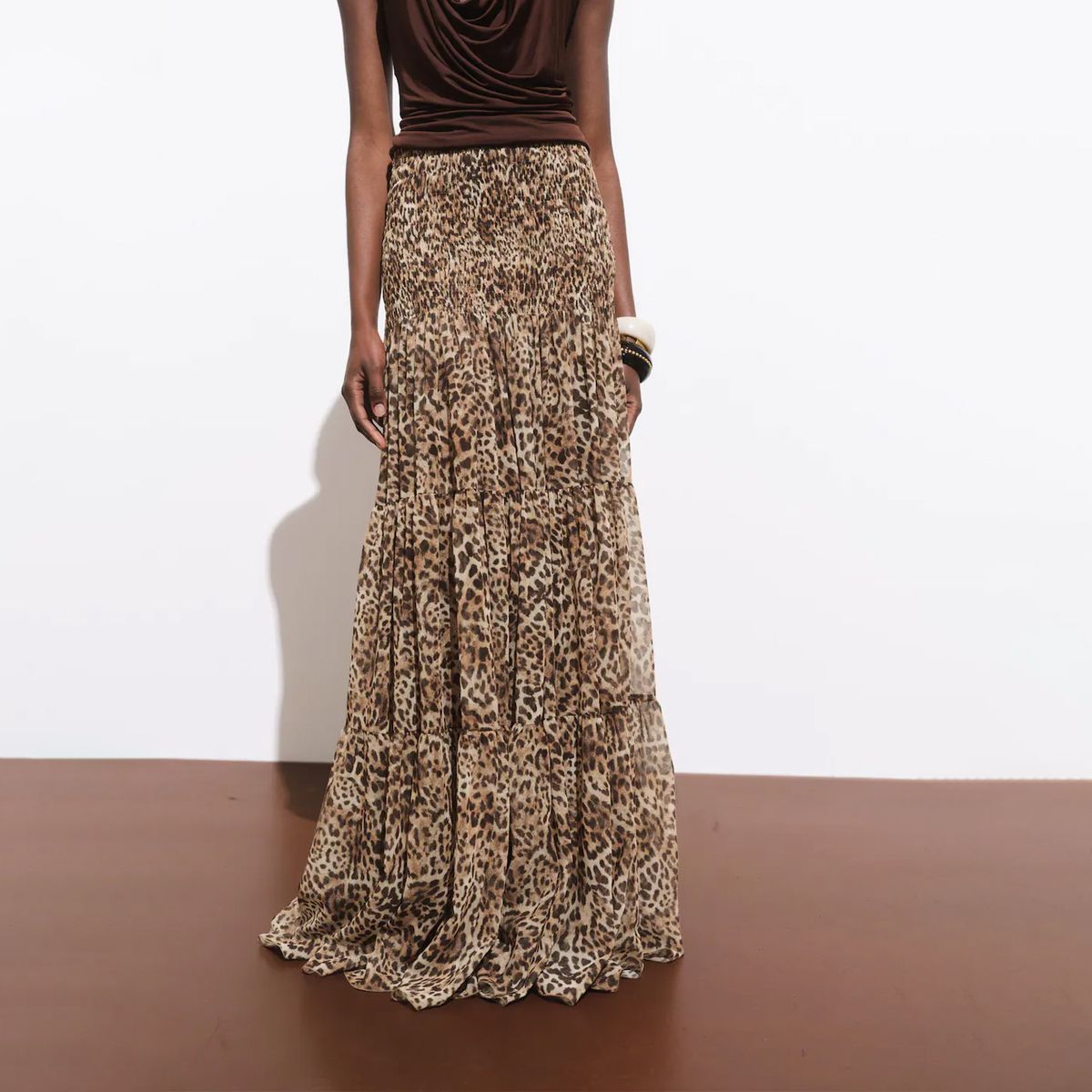 MANGO - Falda Maxi Estampado Leopardo Mujer Mango