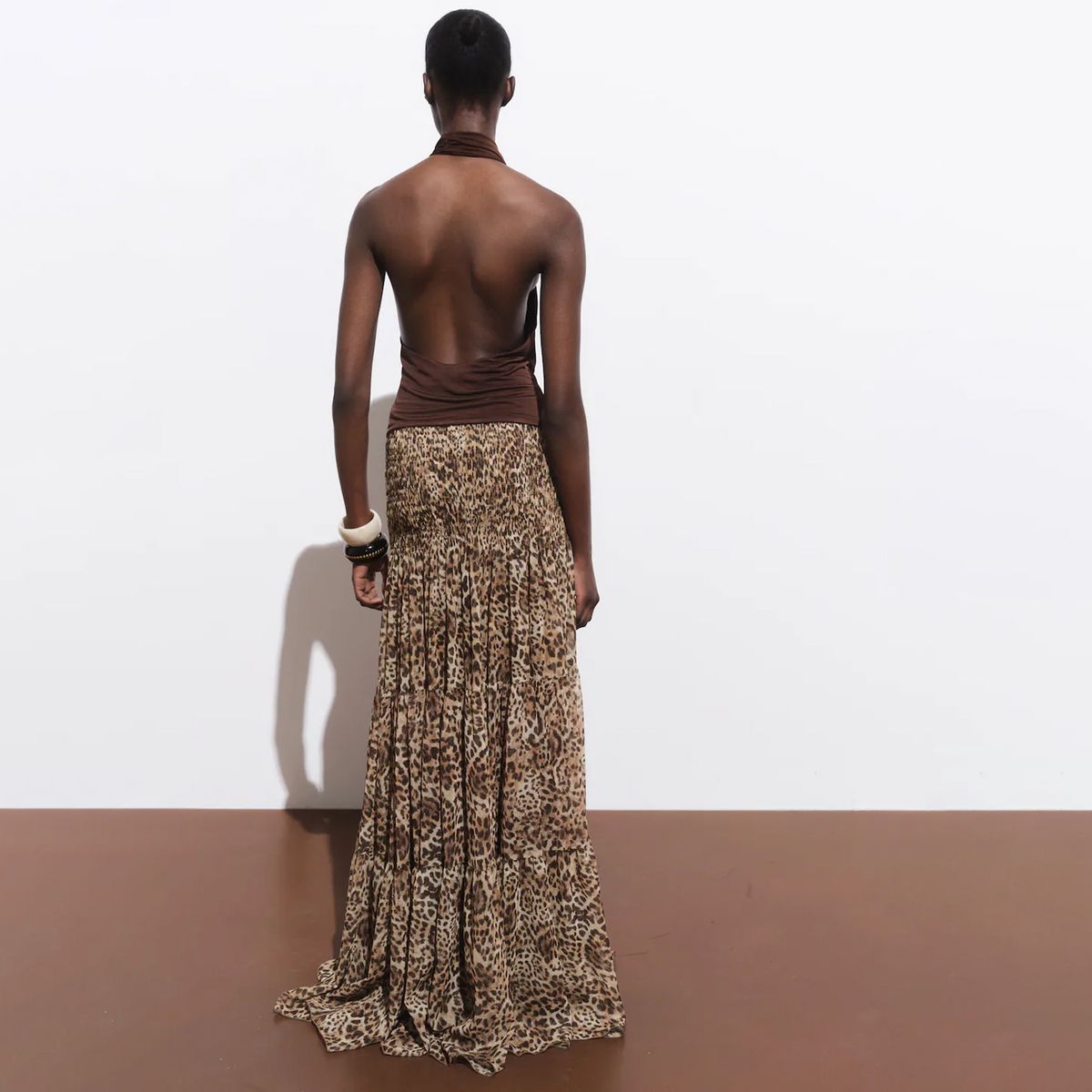 MANGO - Falda Maxi Estampado Leopardo Mujer Mango