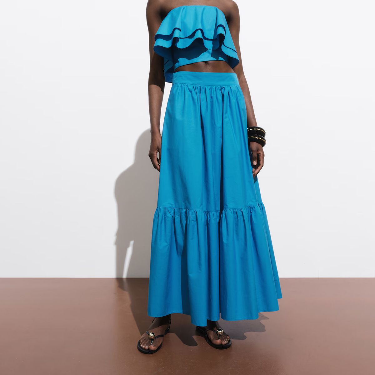 MANGO - Falda Larga Algodón Evasé Mujer Mango