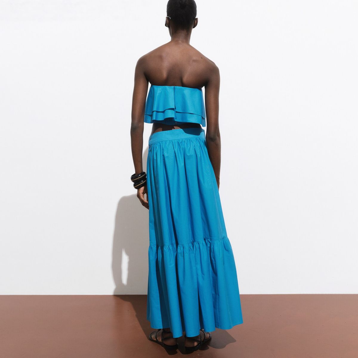 MANGO - Falda Larga Algodón Evasé Mujer Mango