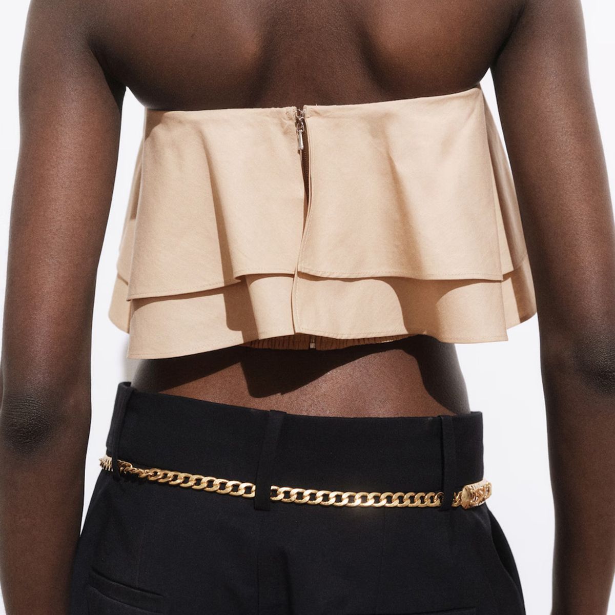 MANGO - Top Palabra De Honor Volantes Mujer Mango