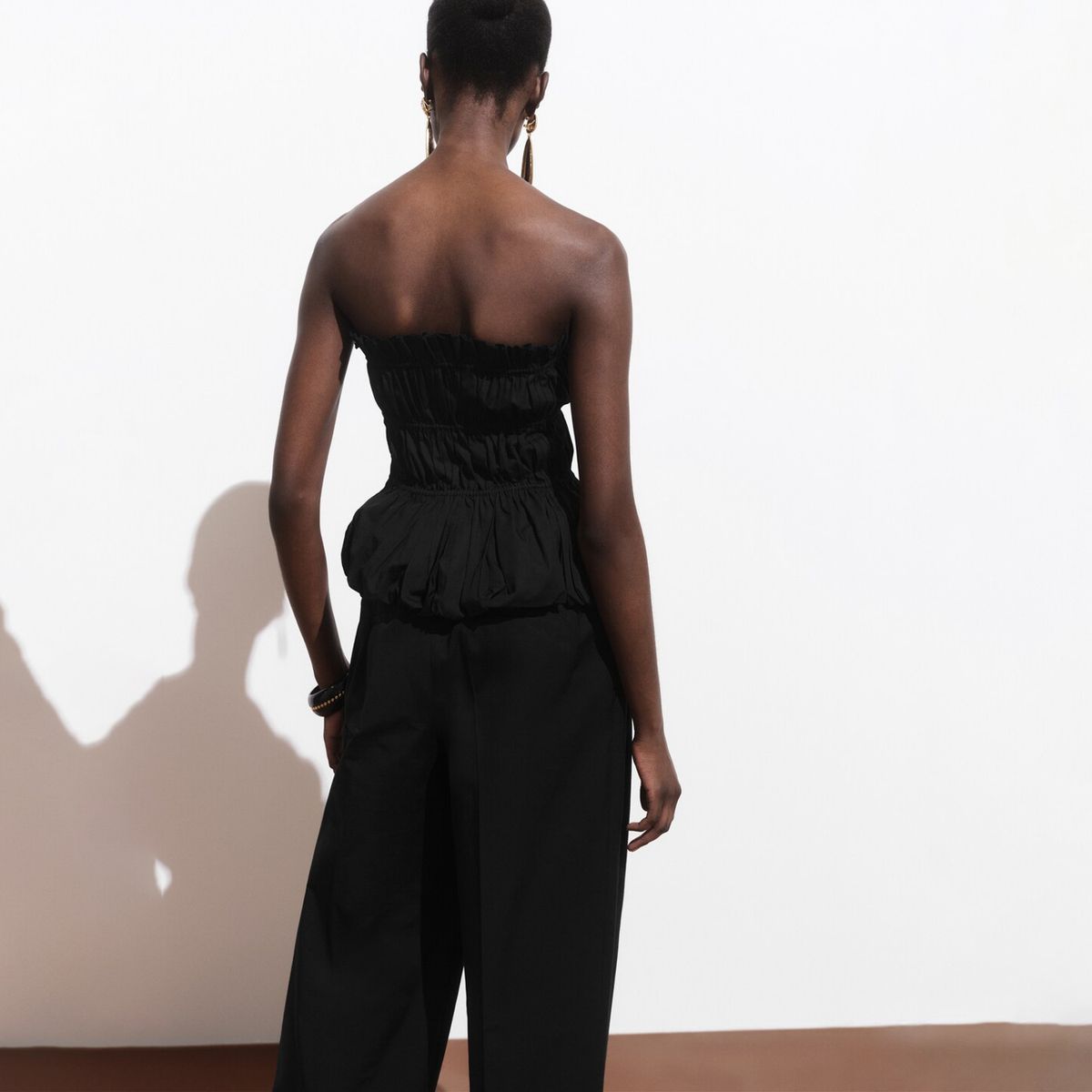 MANGO - Top Fruncido Palabra De Honor Mujer Mango