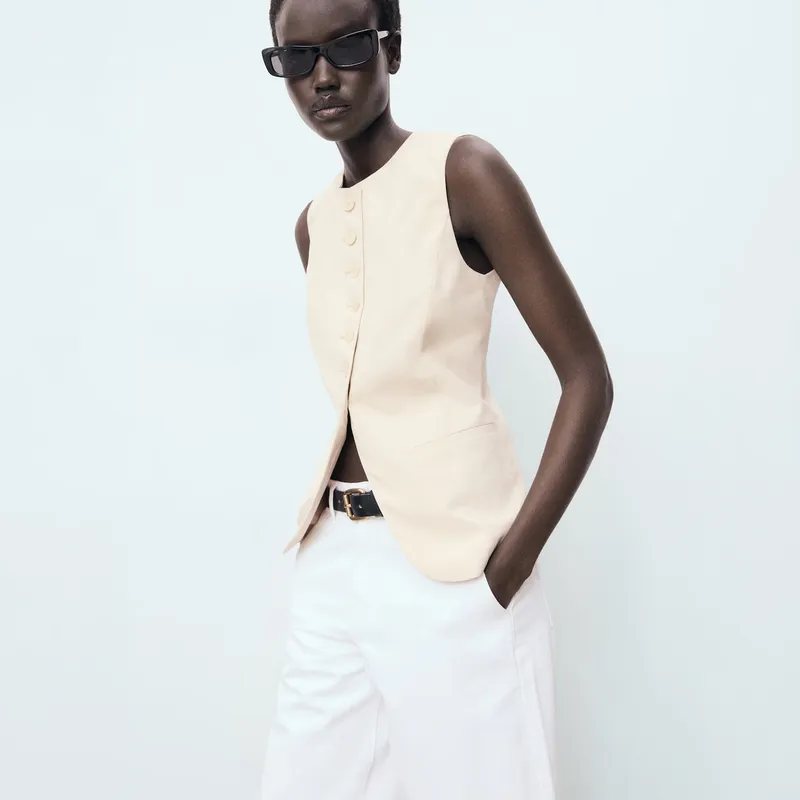 MANGO - Chaqueta Traje Botones Mujer Mango