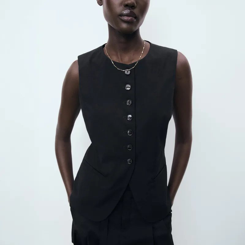 MANGO - Chaqueta Traje Botones Mujer Mango